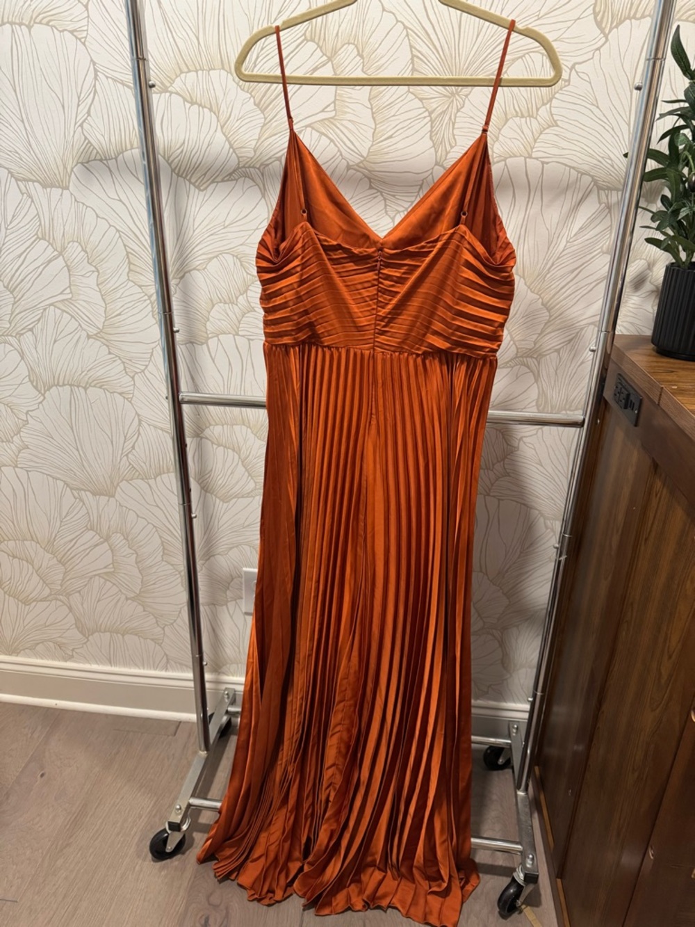 Petal & Pup Copper-Orange Pleated Maxi Dress - Picture 2 of 10